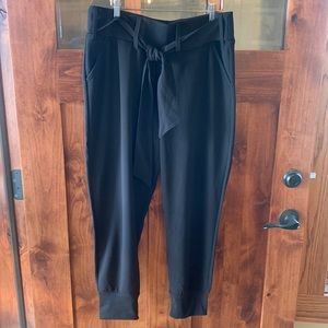 Rewash tie front joggers black